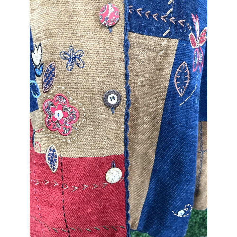 Koret City Blues Embroidered Patchwork Jacket Women 20W Floral Denim Vintage 80s - Picture 13 of 14